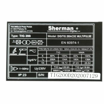 Sherman DIGITIG 200 AC/DC MULTIPULSE